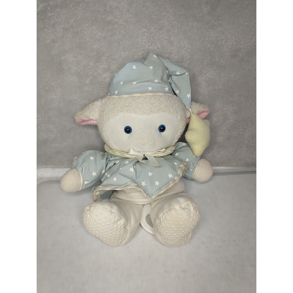 Vintage Eden Floppy White Lamb Sheep Plush Crib Pull string Music Sleeper  Rare
